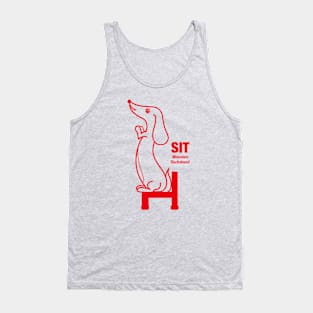 Miniature Dachshund SIT -Red- Tank Top